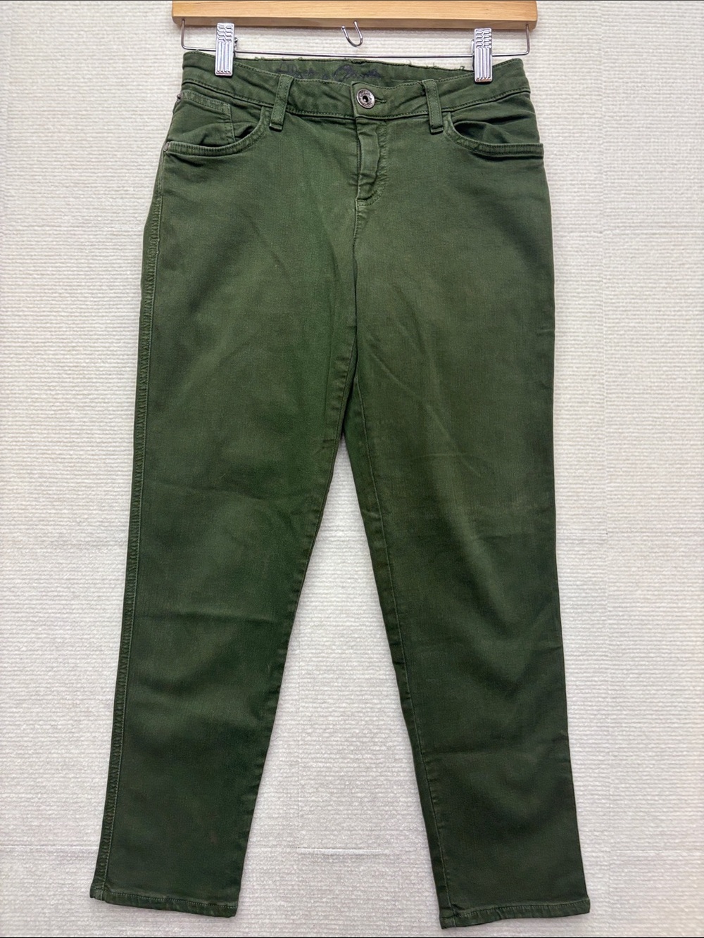 Alice + Olivia | 6 Women’s Olive Green Slim Jeans